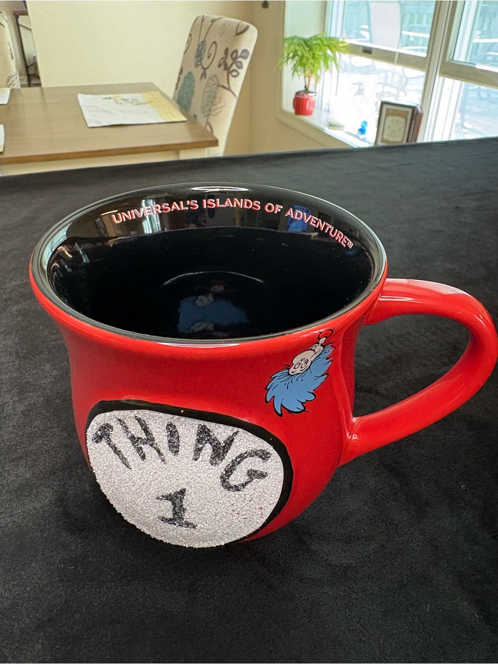 Universal Studios "Thing 1" and "Thing 2" Red Ceramic Mug Set - Picture 2 of 11